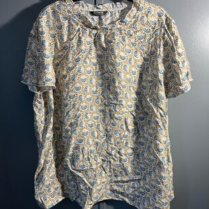 BloomChic Floral Blouse in Blue and Brown